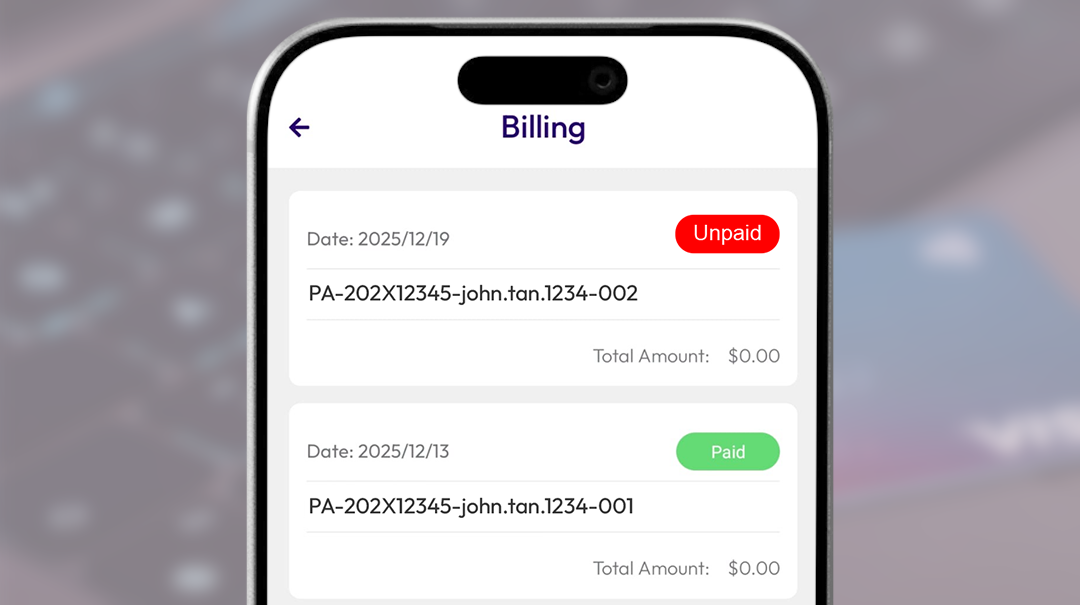 Indigo Website App Page Billing